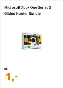 Telefonica Netz: Microsoft Xbox Series S Gilded Hunter Bundle mit Telefonica Allnet/SMS Flat 12GB LTE für 1€ Zuzahlung, 12,99€/Monat