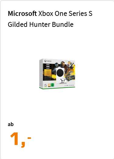 Telefonica Netz: Microsoft Xbox Series S Gilded Hunter Bundle mit Allnet/SMS Flat 13GB LTE für 1,99€ Zuzahlung, 12,99€/Monat, 30€ RNM
