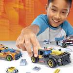 MEGA Construx GVM13 - Hot Wheels Rennwagen Spielzeug-Set, Bauset, 485 Teile, 4 Fahrzeuge, 4 Mikro-Actionfiguren