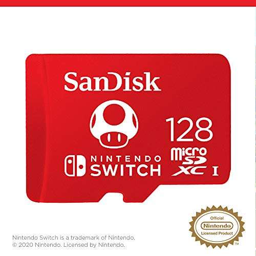 [Prime] SanDisk microSDXC UHS-I Speicherkarte für Nintendo Switch 128 GB (V30, U3, C10, A1, 100 MB/s Übertragung)