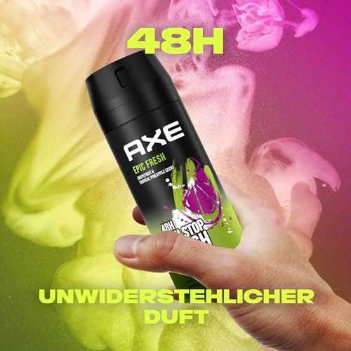 Axe Bodyspray Epic Fresh Deo ohne Aluminium sorgt 48 Stunden lang für effektiven Schutz 150 ml (1,93€ möglich) (Prime Spar-Abo)