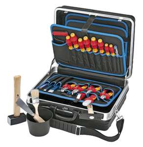 Knipex Werkzeugkoffer 002105HLS, 24-teilig, Werkzeug-Set, schwarz, mit Werkzeug Sortiment, Versandkostenfrei