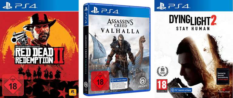 Amazon 3 für 2 Aktion auf Videospiele (PS4, Xbox One & PC) - z.B. Dying Light 2 + Assassin's Creed Valhalla + Red Dead Redemption 2 (PS4)