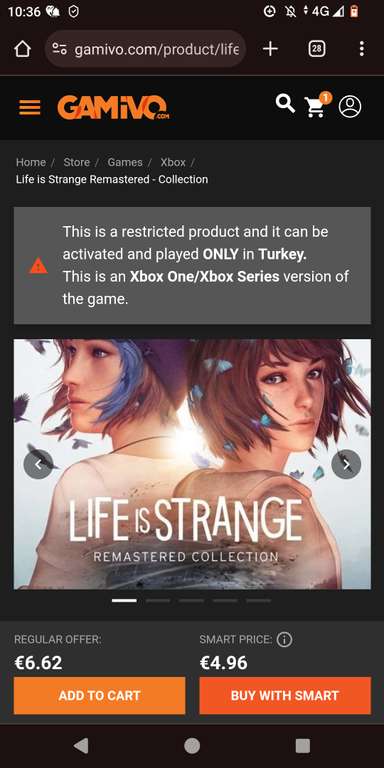 Life is Strange Remastered - Collection Turkey Xbox One/Series (mit VPN)