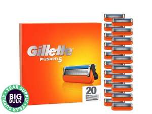 20 Gillette Fusion 5 Rasierklingen (5 ProGlide-Präzisionsklingen & Trimmer, ~1,75€ pro Klinge)