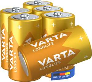 [Prime Spar-Abo] VARTA Batterien C Baby, 6 Stück, Longlife, Alkaline, 1,5V