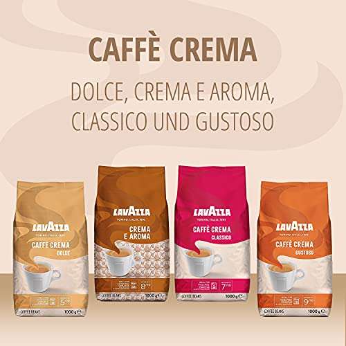 Lavazza, Caffè Crema Classico, Arabica & Robusta Kaffeebohnen Intensität 7/10, Mittlere Röstung, 1 Kg (Prime Spar-Abo) 8,79€ möglich