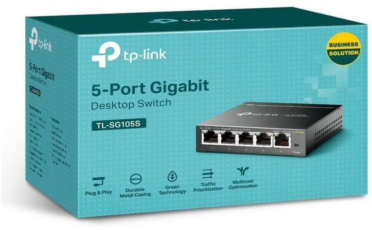 TP-Link TL-SG105S Unmanaged Desktop Gigabit Switch, 5x RJ-45 für 11€ | TP-LINK RE450 Gigabit (AC1750) WLAN Repeater für 29€