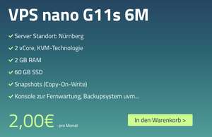 Netcup VPS nano G11s 6M 24€/Jahr