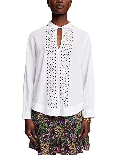 ESPRIT Bluse in weiß mit Stickereien für Damen (XXS-M/XL/XXL)