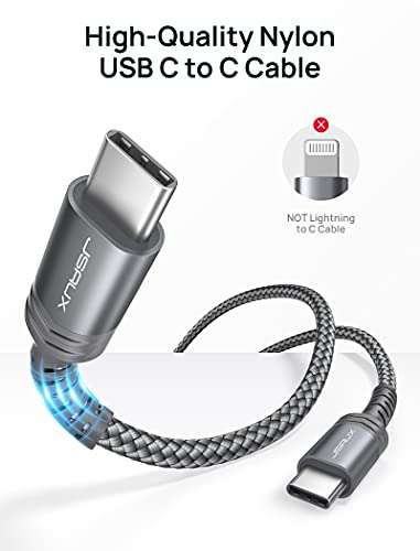 2-Port 38W Kfz-Handyladegeräte USB-C und USB-A [mit USB C zu C Kabel]
