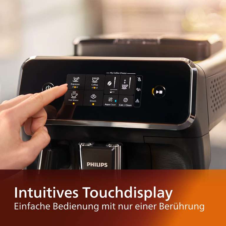 [AMAZON] Philips Series 2200 Kaffeevollautomat – Klassischer Milchaufschäumer, Intuitives Touchdisplay, Mattes Schwarz (EP2220/10)