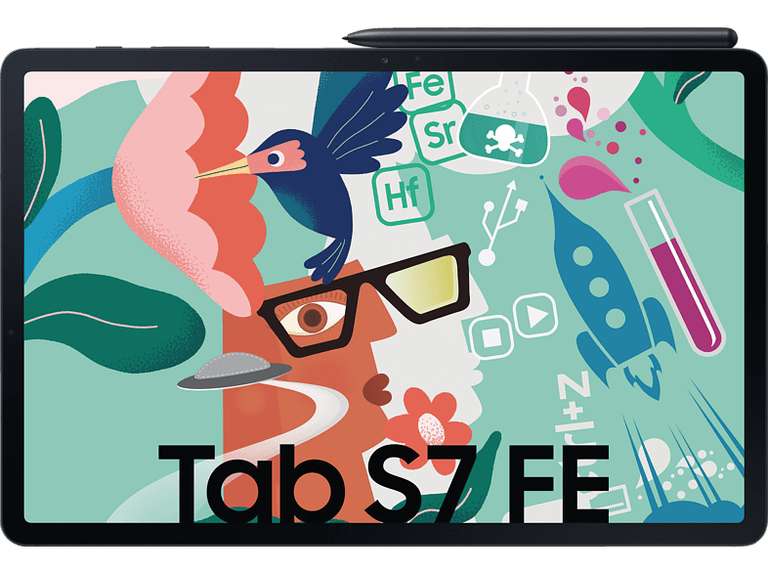 Samsung Galaxy Tab S7 FE, 12,4 Zoll, 64 GB interner Speicher, 4 GB RAM, Wi-Fi, Android Tablet inklusive S pen, Mystic Black