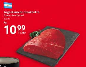 SELGROS Argentinische Rinder Steakhüfte 11,76€/kg