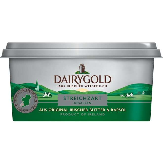 Jawoll: irische Dairygold "streichzart gesalzen" im 250g Becher