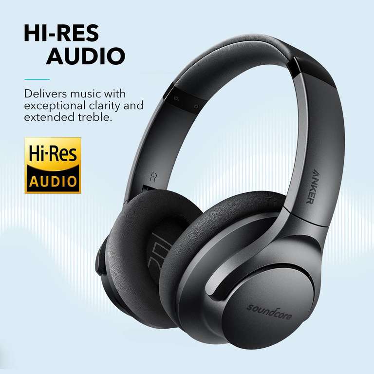 ANKER Soundcore Life Q20 Bluetooth Kopfhörer, Active Noise Cancelling, 40 Std. Akkulaufzeit, Hi-Res Audio, Deep Bass