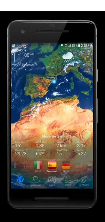 (Google Play Store) 3D Earth Pro - Wettervorhersage