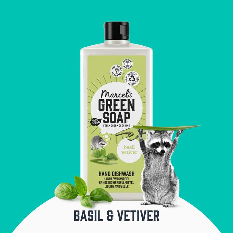 Marcel's Green Soap - Spülmittel Basilicum & Vetiver - Geschirrspülmittel - 100% Umweltfreundlich - 500 ml (Prime Spar-Abo)