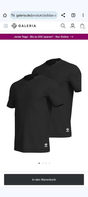 3er Pack Adidas T-Shirts für 15,99 Euro (Abholpreis)