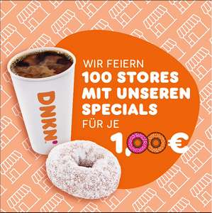 [Dunkin' Donuts bundesweit] Sugar Donuts/Kaffee für 1 € (Angebote zur 100. Filiale)