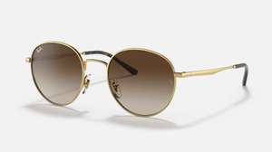 50 % Rabatt auf Ray-Ban RB3681 Sonnenbrille | braun/glänzendes Gold, Gr. S, schmale Passform, verstellbare Nasenpads