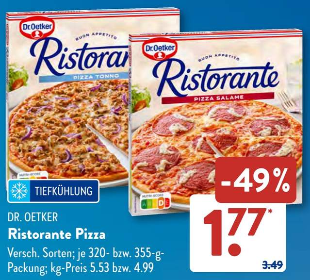 Dr. Oetker Ristorante Pizza (320/355g) [Aldi Süd] | mydealz