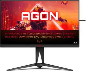 AOC Agon AG275QZ/EU Monitor (27", 2560x1440, IPS, 270Hz OC, 400nits, 2x HDMI 2.0, 2x DP 1.4, 4x USB-A, Pivot, 3J Garantie)
