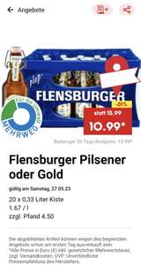 Lokal Netto Marken-Discount Samstagskracher Flensburger Pilsener oder Gold