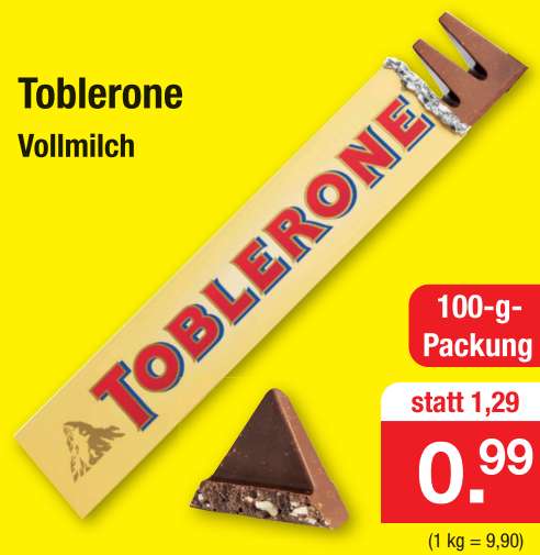 [Zimmermann] Toblerone 100g für 0,99€ [OFFLINE]