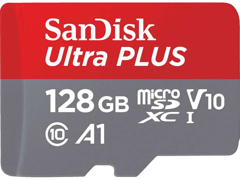 SANDISK Ultra PLUS microSDXC‐UHS‐I‐Karte, Micro-SDXC Speicherkarte, 128 GB, 150 MB/s [Mediamarkt/Saturn]