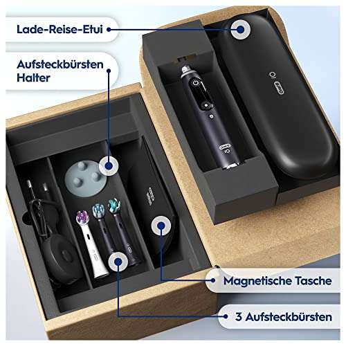 Oral-B iO Series 9 Plus Edition Elektrische Zahnbürste, PLUS 3 Aufsteckbürsten, Muttertagsgeschenk / Vatertagsgeschenk, black