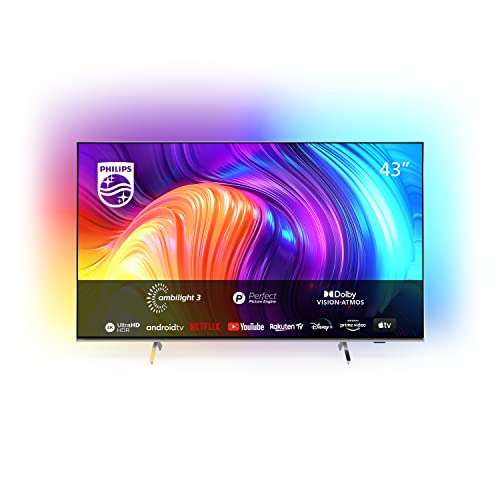 Philips 43PUS8507/12 108 cm (43 Zoll) Fernseher (4K UHD, HDR10+, 60 Hz, Dolby Vision & Atmos, 3-seitiges Ambilight, Smart TV)