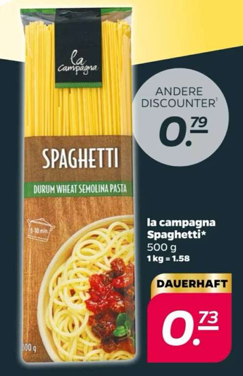 Netto Scottie: 500g Spaghetti dauerhaft günstiger ab 03.07.23