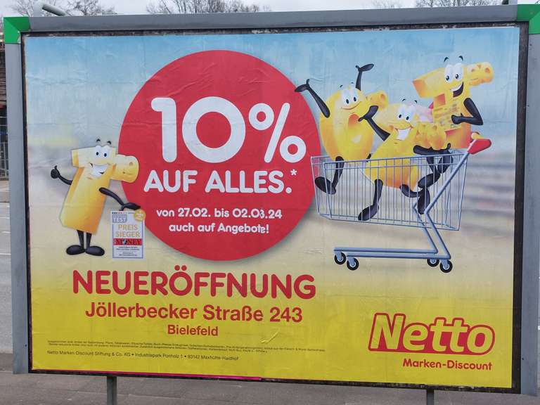 [Bielefeld Gellershagen, lokal] 10% auf alles - Netto Marken-Discount Neueröffnung