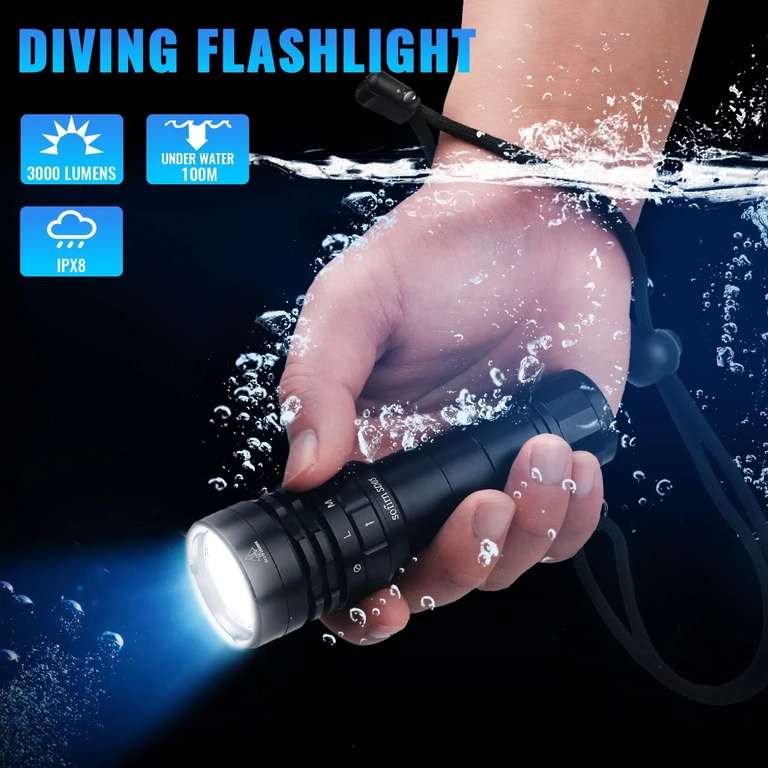 Sofirn SD05 Tauchlampe LED Diving Flashlight mit XHP 50.2 LED, 3000 Lumen