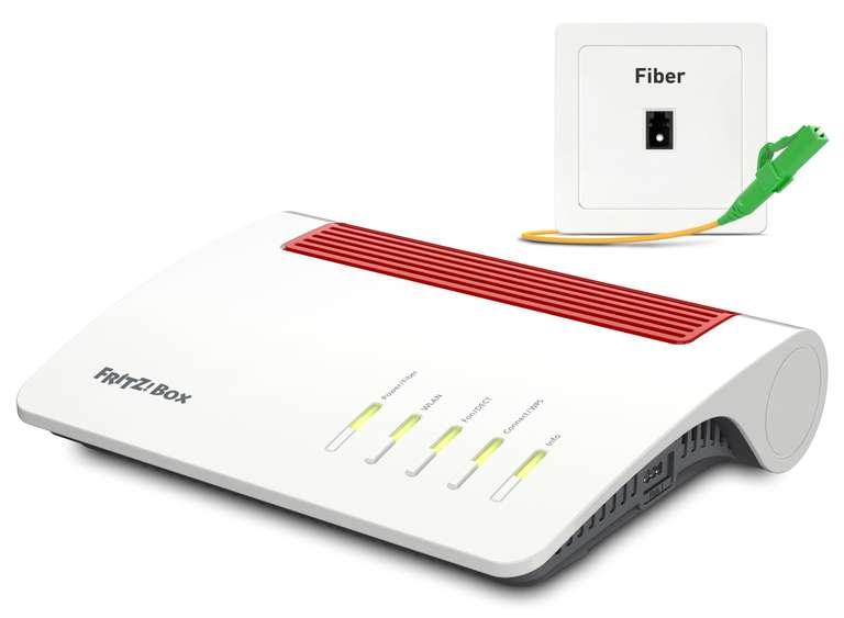 AVM FRITZ!Box 5590 Fiber, WiFi 6 Glasfasermodem WLAN AX, 2.400 MBit/s (5GHz), 1.200 MBit/s (2,4GHz), WLAN Mesh, DECT-Basis, 2,5-Gigabit-Port