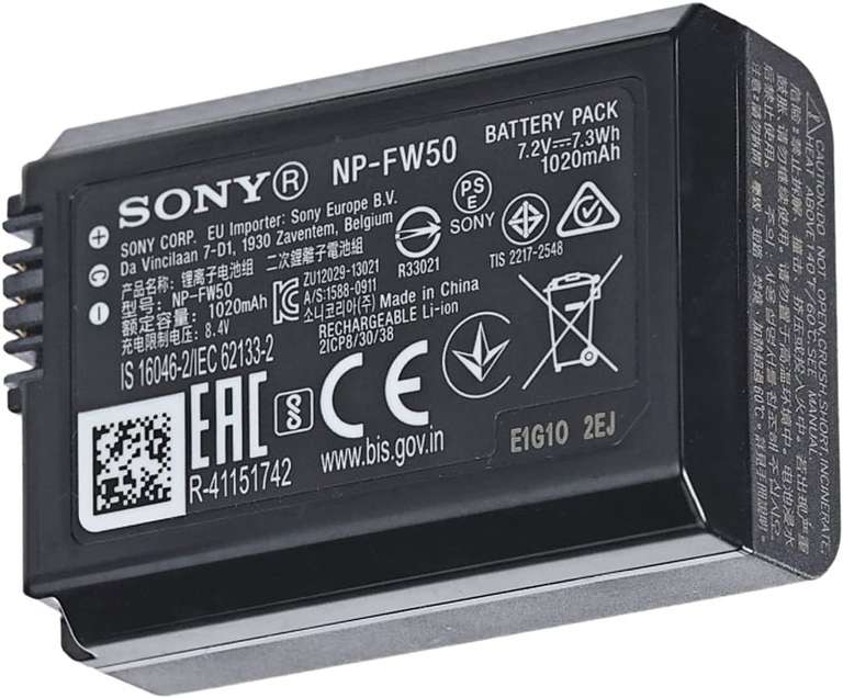 Sony NP-FW50 Li-Ion Akku 7,2V 1080mAh (NPFW50.CE) für Sony NEX, Sony Alpha E-Mount