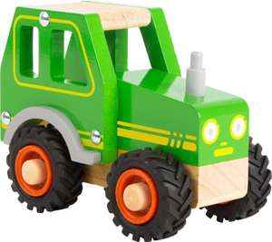[Prime] small foot Spielzeug Traktor aus 100% FSC-zertifizierten Holz und mit großen gummierten Reifen, ab 18 Monate, 11078, grün