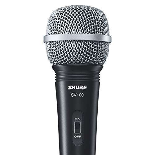 Shure SV 100 W-Mikrofon SV100W, Schwarz, Dynamisches Mikrofon mit 600 Ohm, Nierencharakteristik @Prime