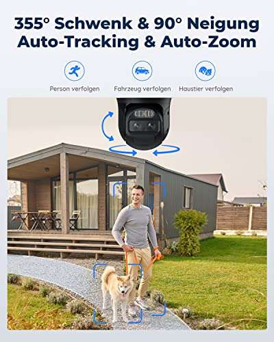 Neue Reolink TrackMix mit Akku +Solarpanel, WLAN Kamera Outdoor, 2,4/5GHz WiFi, 360° Ansicht, KI-Erkennung, 2K, 6W Solarpanel