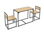 [Netto] Juskys Küchentisch Set mit Esstisch & 2 Stühlen in vier versch. Farben | Marmor oder Holzoptik (platzsparend, einfache Montage)
