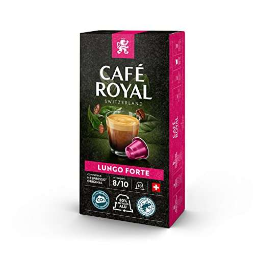 Café Royal Lungo Forte 100 Kapseln für Nespresso Kaffee Maschine - 8/10 Intensität (Prime Spar-Abo)