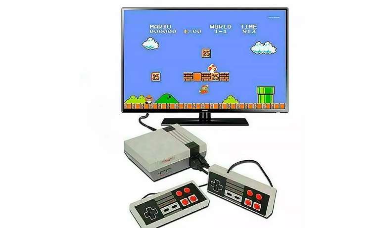 Spielkonsole im Retro-Design mit 600 Spielen - ähnlich Nintendo Entertainment System