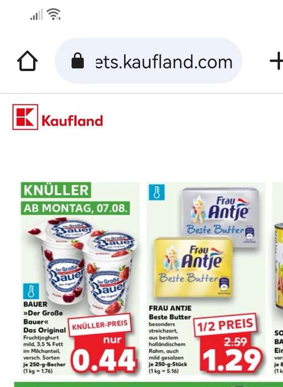 Butter Frau Antje 250 gramm 1,29 Euro bei Kaufland