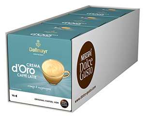 NESCAFÉ Dolce Gusto Dallmayr Crema d'Oro Caffè Latte (48 Kaffeekapseln, 48 Getränke, cremig & ausgewogen) 3er Pack, 3x 16 Kapseln (Spar-Abo)