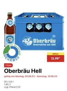 [lokal Netto MD] 20 x 0,5 l Oberbräu Hell Bier für 13,99 €(mit Coupons an SB-Kasse für 8,95 €) zuzüglich 3,10 € Pfand