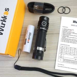 Wurkkos LED Taschenlampe WK03 1800lm SST40 USB C inkl. 18650 Akku