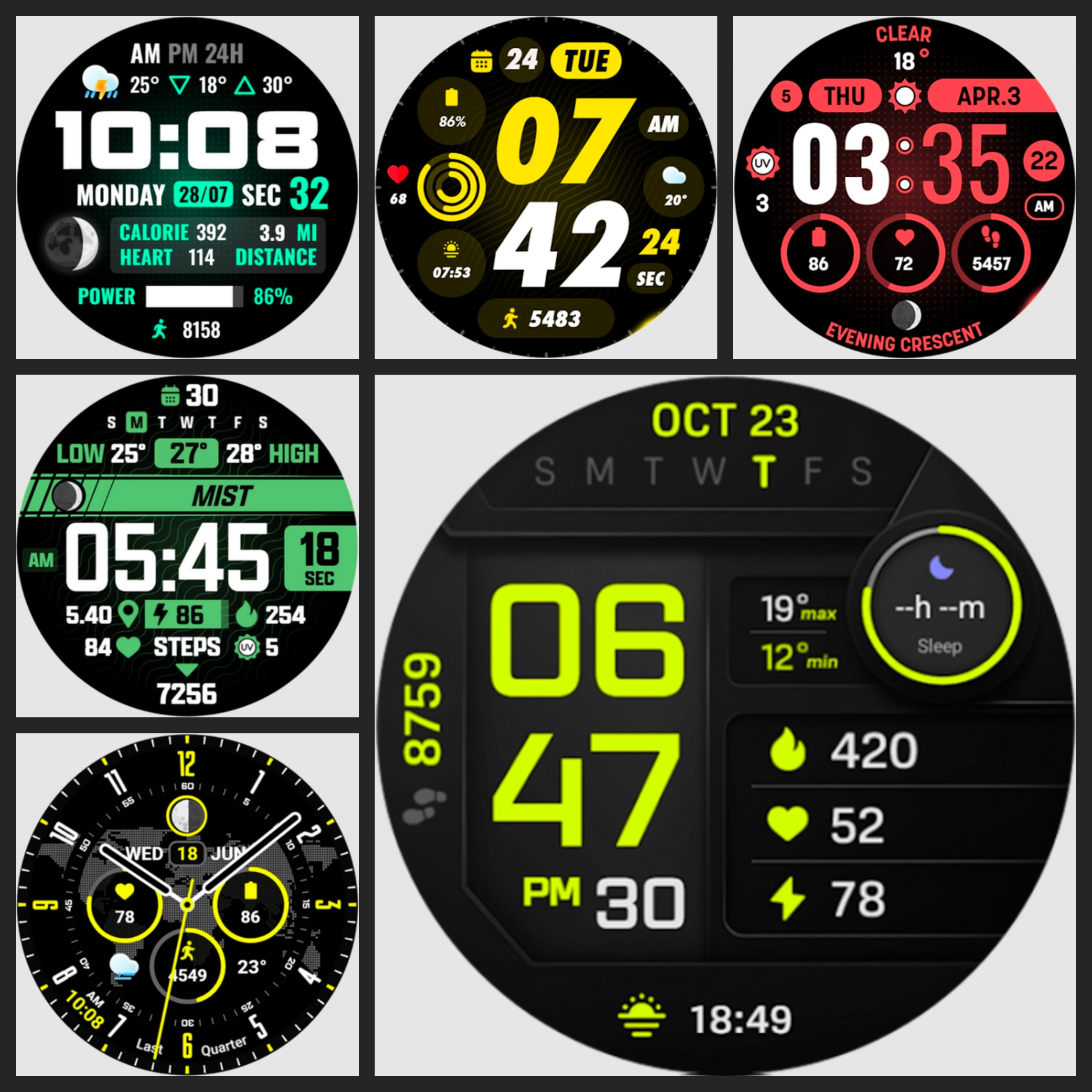 PIXEL INSTINCT 3 Watch Face + 5 weitere Watchfaces von Liberty Watch Faces [WearOS Watchface][Google Play Store]