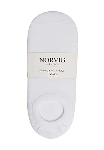 [Amazon] NORVIG Damen Norvig Ladies No Show 5-pack White Casual Sock, Weiß, 36-40 EU