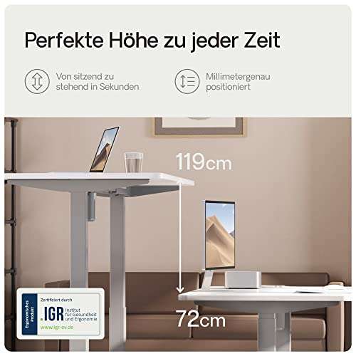 [Amazon Deal] Desktronic Höhenverstellbarer Schreibtisch 160x80cm